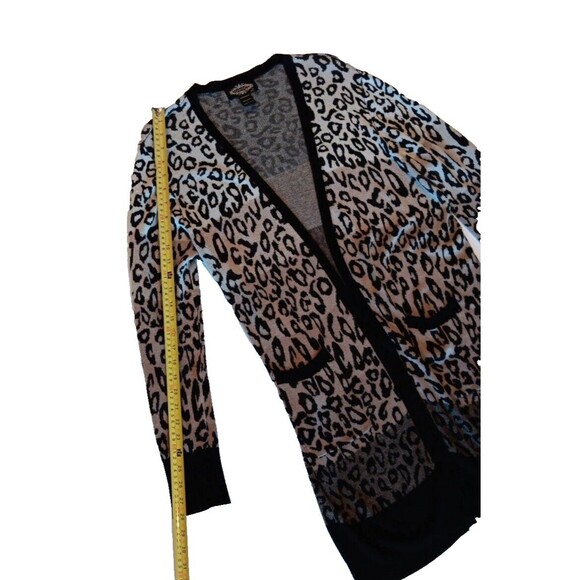 Oliver Leopard Print Cardigan Size Large Viscose Ombre Beige Brown Black - Picture 13 of 16